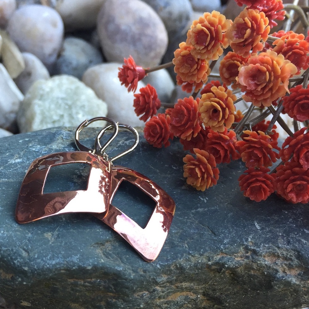 Copper and Sterling Silver Earrings